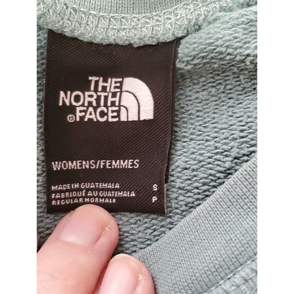 The North Face Women’s Crewneck Sweatshirt Green Logo Pullover Size Small - Picture 3 of 14
